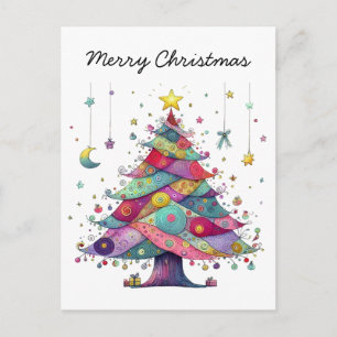 Arbol de Navidad caprichoso, estilo de arte popula