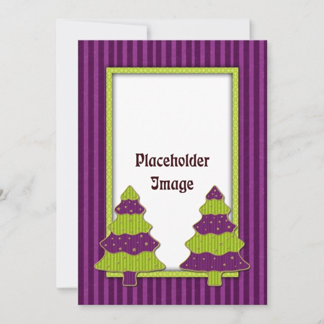 Árbol de Navidad caprichoso y estrellas doradas (Anverso)