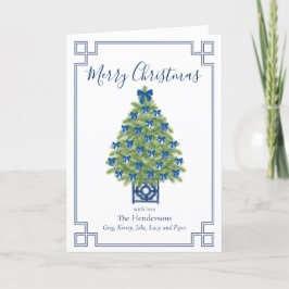 Árbol de Navidad Chinoiserie Azul y Blanco
