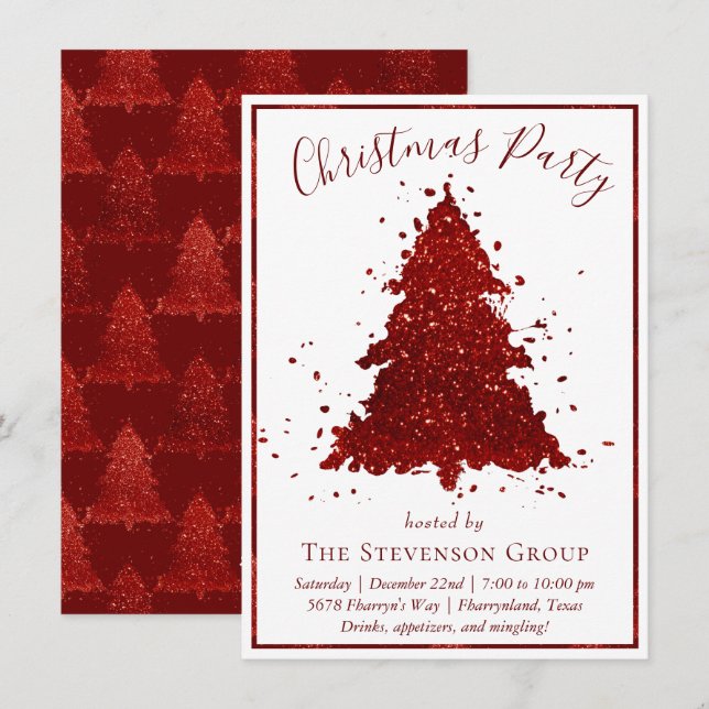 Árbol de Navidad clásico | Rich Crimson Red Fiesta (Anverso / Reverso)