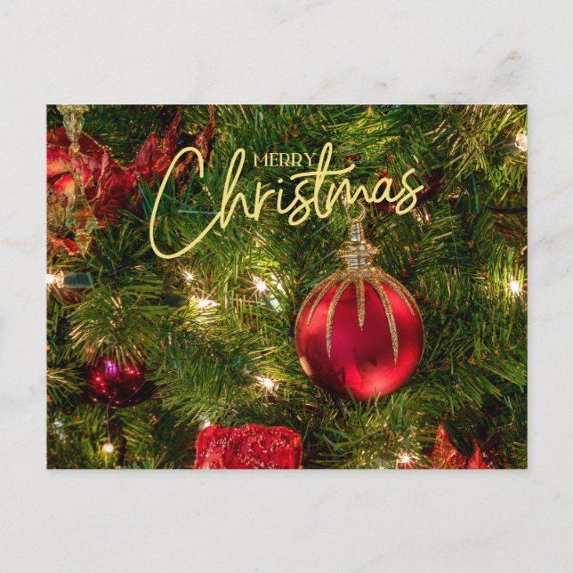 Árbol de Navidad colorido y adornos (Anverso)