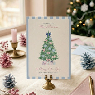 Árbol de Navidad con Acuarela Elegante Tarjeta sin