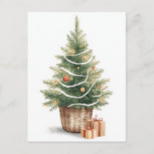 Árbol de Navidad con Acuarela Minimalista