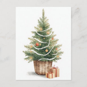 Árbol de Navidad con Acuarela Minimalista