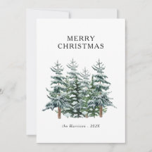 Árbol de Navidad con Acuarela Moderna No Foto