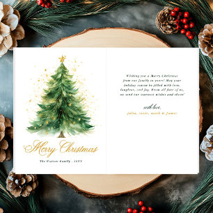 Árbol de Navidad con Acuarela Moderna Tarjeta sin