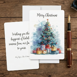 Árbol de Navidad con acuarela personalizable