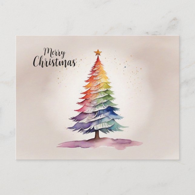 Árbol de Navidad con arco iris (Anverso)
