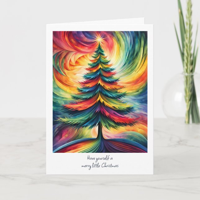 Árbol de Navidad con arco iris (Anverso)