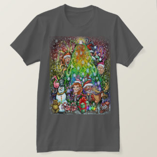 Árbol de Navidad con arcoiris con camiseta de Trim
