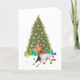 Árbol de Navidad con Bull Terrier