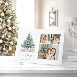 Árbol de Navidad con Caligrafía en Acuarela Tres F