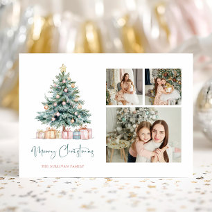 Árbol de Navidad con Caligrafía y Tres Fotos en Ac