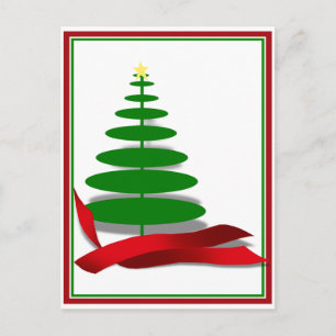 Árbol de Navidad con cinta roja
