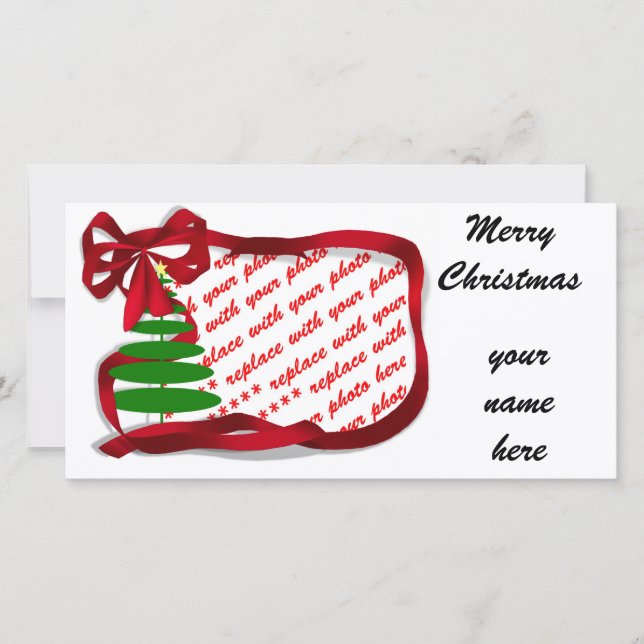 Árbol de Navidad con cinta roja (Anverso)