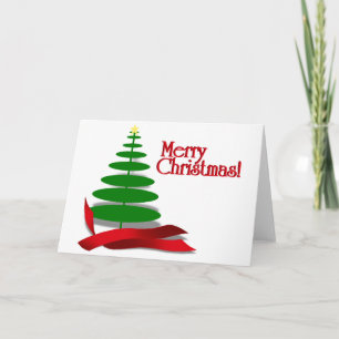 Árbol de Navidad con cinta roja