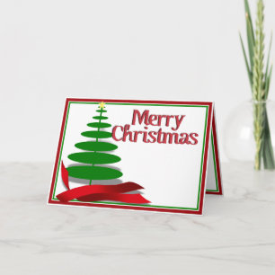 Árbol de Navidad con cinta roja