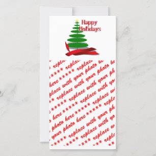 Árbol de Navidad con cinta roja