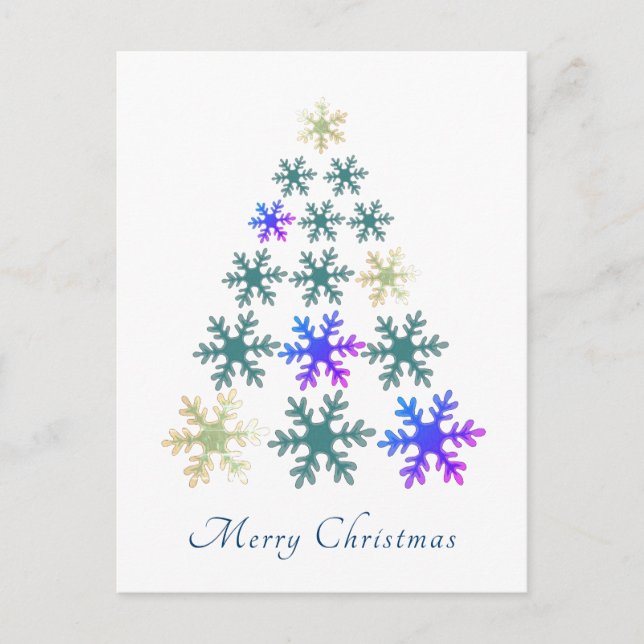 Árbol de Navidad con copas de nieve Feliz Navidad (Anverso)