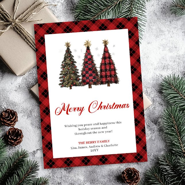 Árbol de Navidad con estampado de leopardo minimal (Minimalist Leopard Print Christmas Tree Holiday Card)