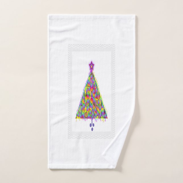 ÁRBOL DE NAVIDAD CON ESTRELLA PURPLE (Toalla de mano)