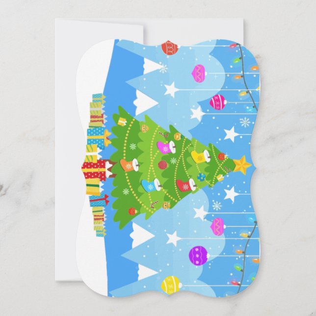 Árbol de Navidad con Estrella y Regalos de Fiesta (Anverso)