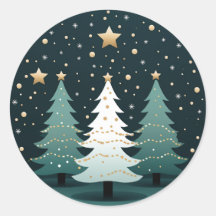 Árbol de Navidad con estrellas Pegatina