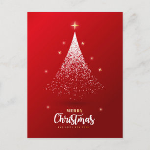 Árbol de Navidad con fondo rojo