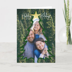 Árbol de Navidad con Foto Personalizada - Tarjeta 