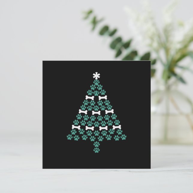 Árbol de Navidad con Huella de Perro Regalo de Nav (Anverso de pie)