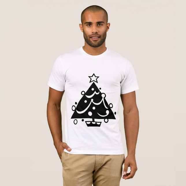 Árbol de navidad con la camisa blanco y negro de (Anverso completo)