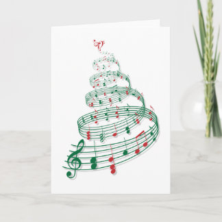 Árbol de navidad con las notas de la música