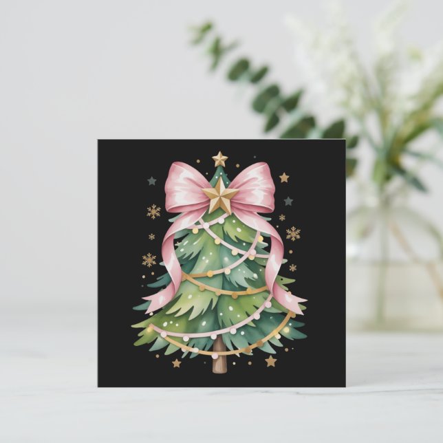 Árbol de Navidad con Lazo Coquette Fiesta Femenino (Anverso de pie)