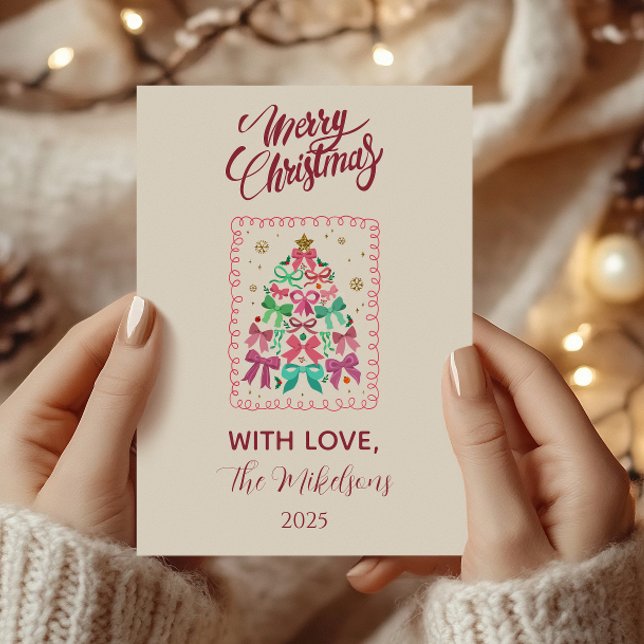 Árbol de Navidad con lazo coquette rosa (Subido por el creador)