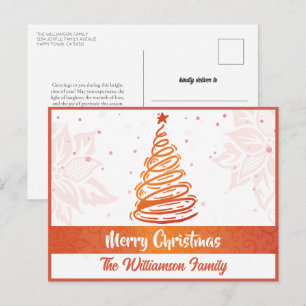 Árbol de Navidad con líneas curvas Flor de Nochebu