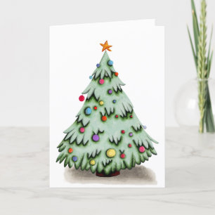 Árbol de Navidad con ornamentos ilustrados