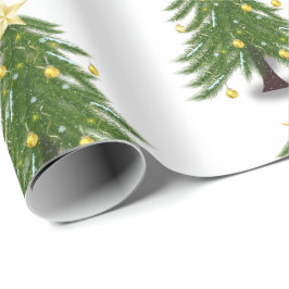 Árbol de Navidad con papel de envoltura de regalo 