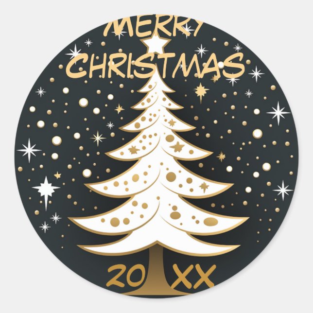 Árbol de Navidad con Pegatina de ornamentos de pla (Anverso)