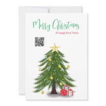 Árbol de Navidad con tarjeta de vacaciones plana c