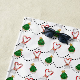 Árbol de Navidad con toalla de playa de Candy Hear