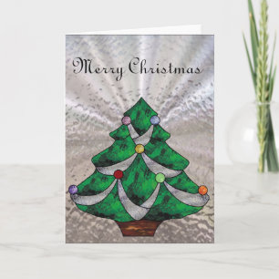 Árbol de Navidad con vidrio manchado
