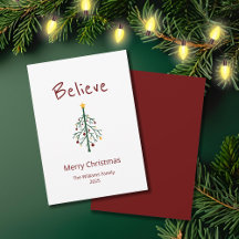 Árbol de Navidad cree tarjeta de vacaciones de San