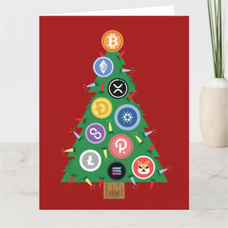 Árbol de Navidad Cripto Ornamentación de Tarjeta d