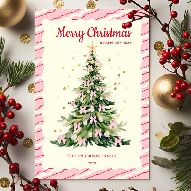 Árbol de navidad de acuarela rosa caprichoso (Subido por el creador)