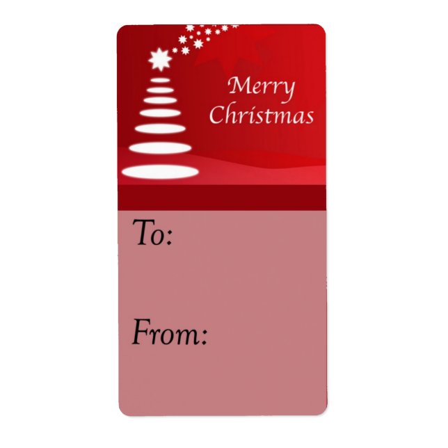 Árbol de Navidad de arte moderno en etiqueta de re (Frente)