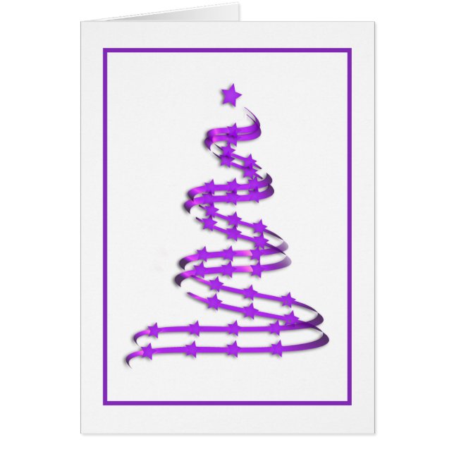 Árbol de navidad de arte moderno púrpura no tradic (Frente)