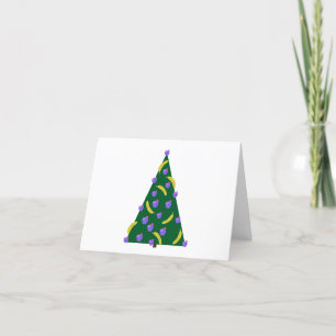 Árbol de Navidad de arte pop con manzanas y plátan