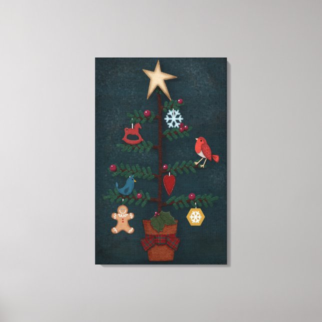 Árbol de Navidad de Arte Popular con adornos de fi (Anverso)