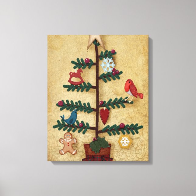 Árbol de Navidad de Arte Popular con ornamentos de (Anverso)