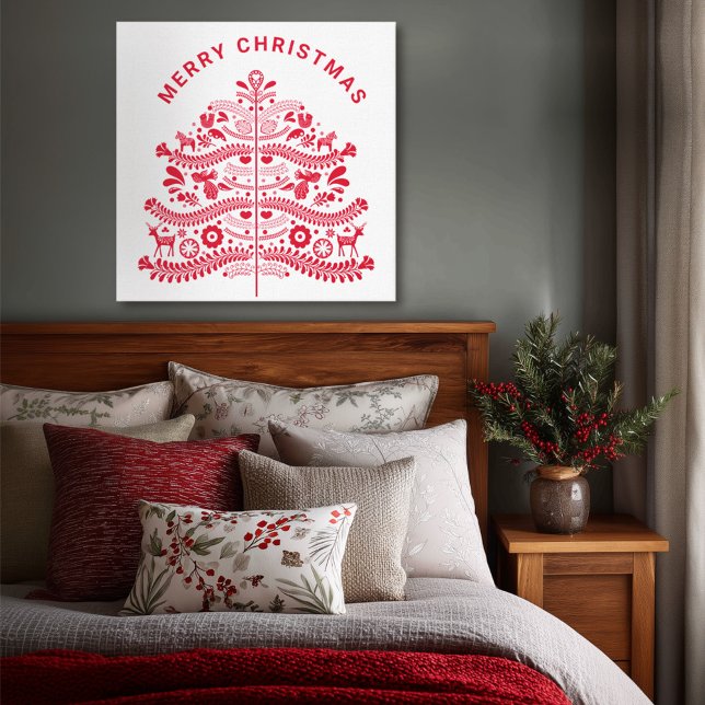 Árbol de Navidad de Arte Popular Escandinavo Rojo (Subido por el creador)